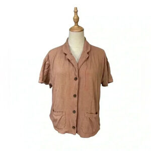 Madewell Clay Color Button Up Top Shirt Size S
